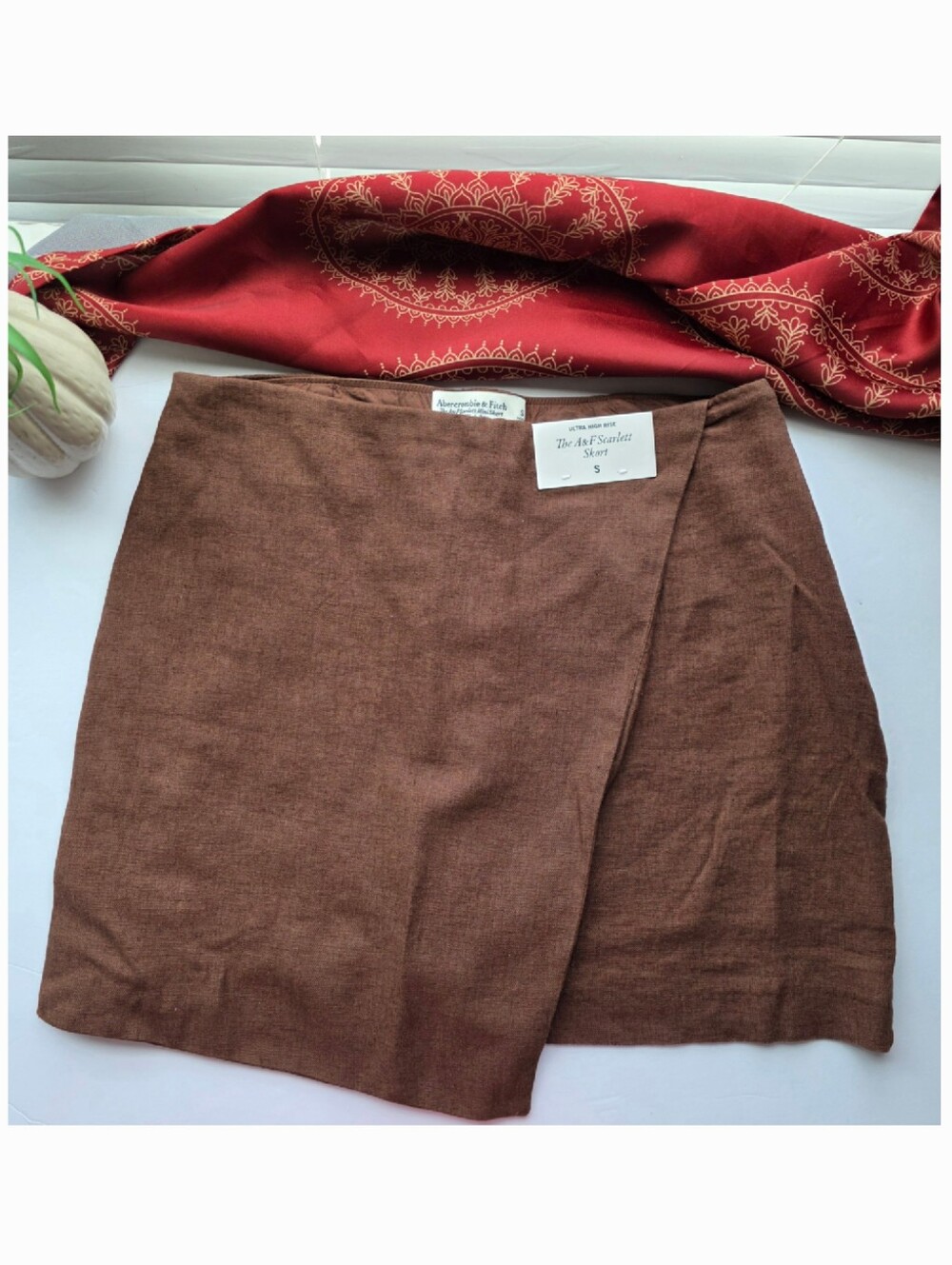 Abercrombie & Fitch Brown Wrap Skort